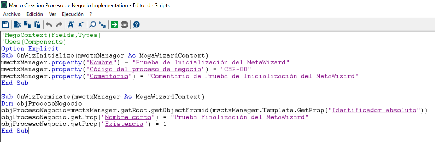 MetaWizards y Macros: Utilizando Visual Basic Script para la creación de Objetos