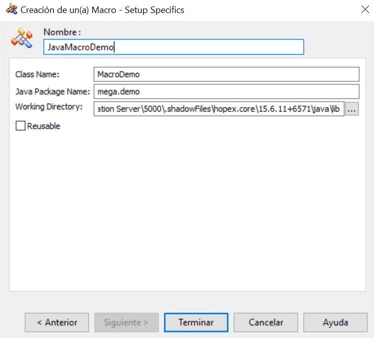 Cómo crear una Macro para Hopex utilizando Java