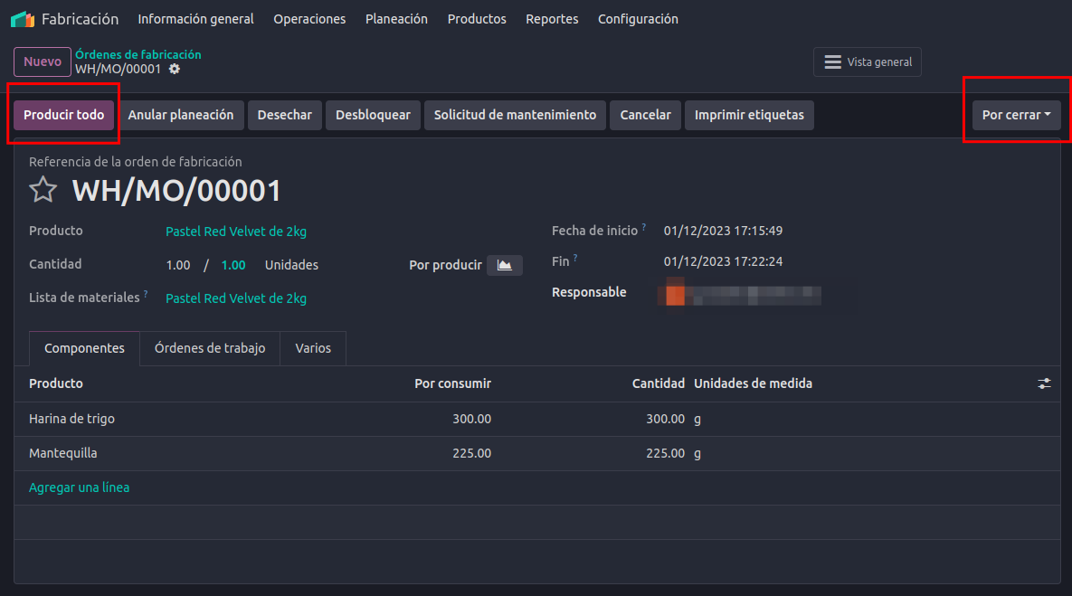 orden de fabricacion 2
