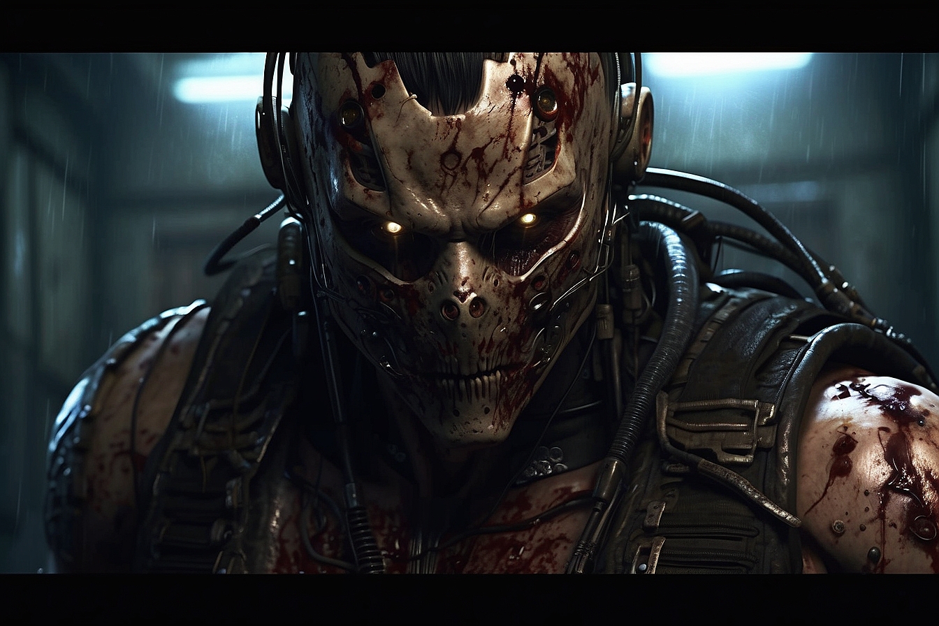 Leonardo Diffusion XL Asesino de terror monstruo cyberpunk Si 2